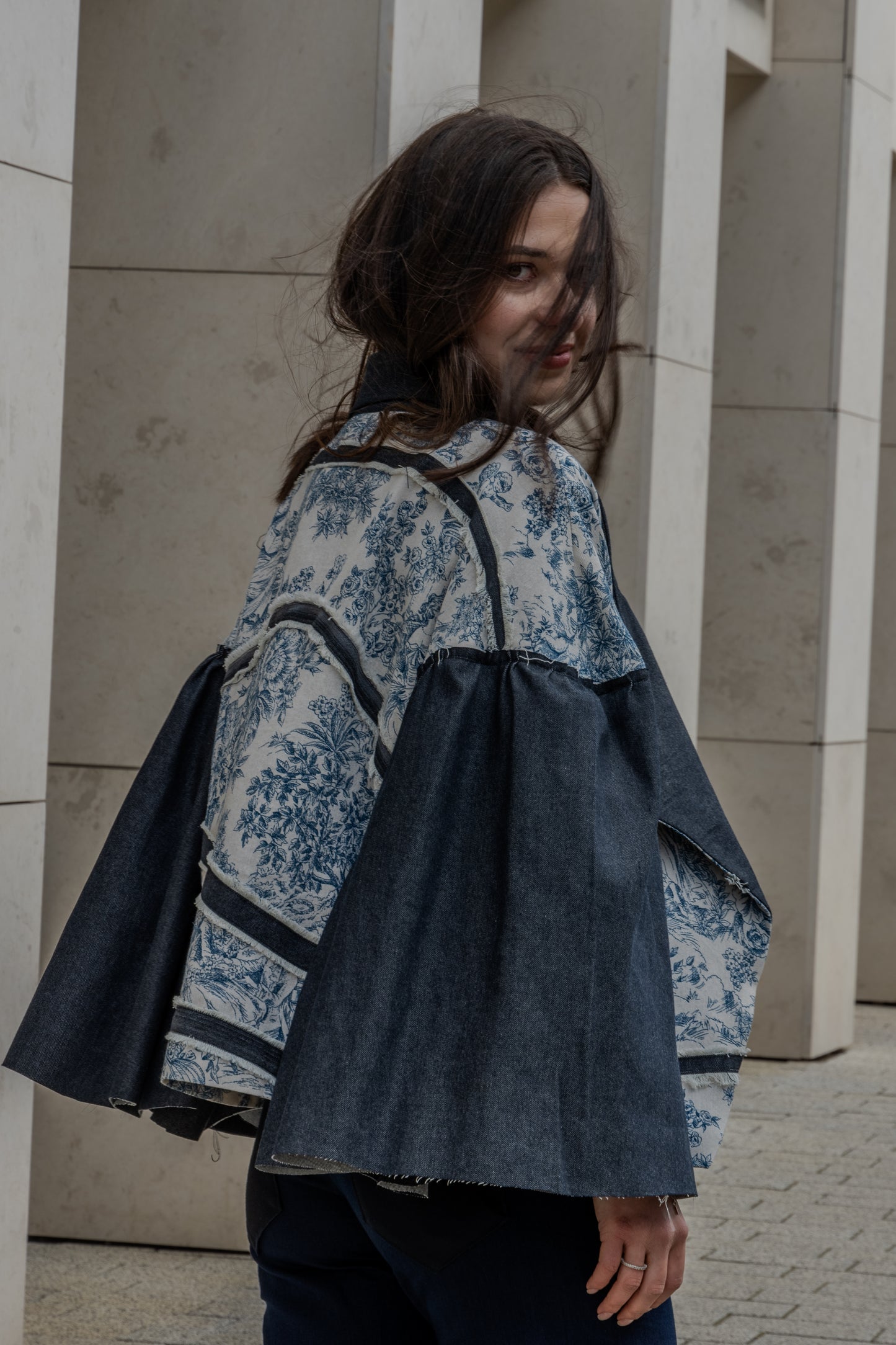 Jacheta IRIS DENIM JARDIN BLEU