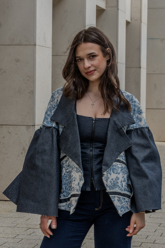 Jacheta IRIS DENIM JARDIN BLEU