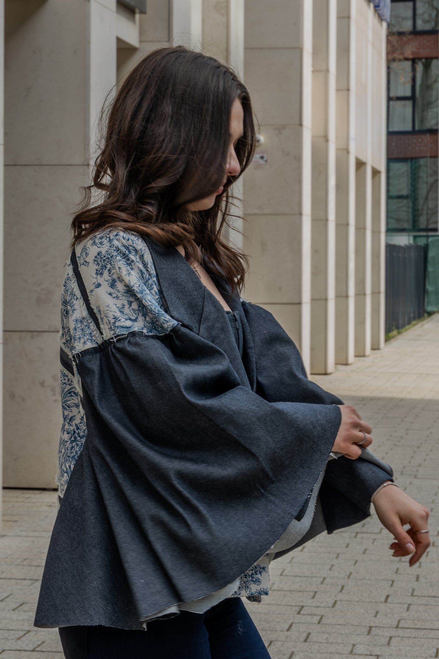Jacheta IRIS DENIM JARDIN BLEU