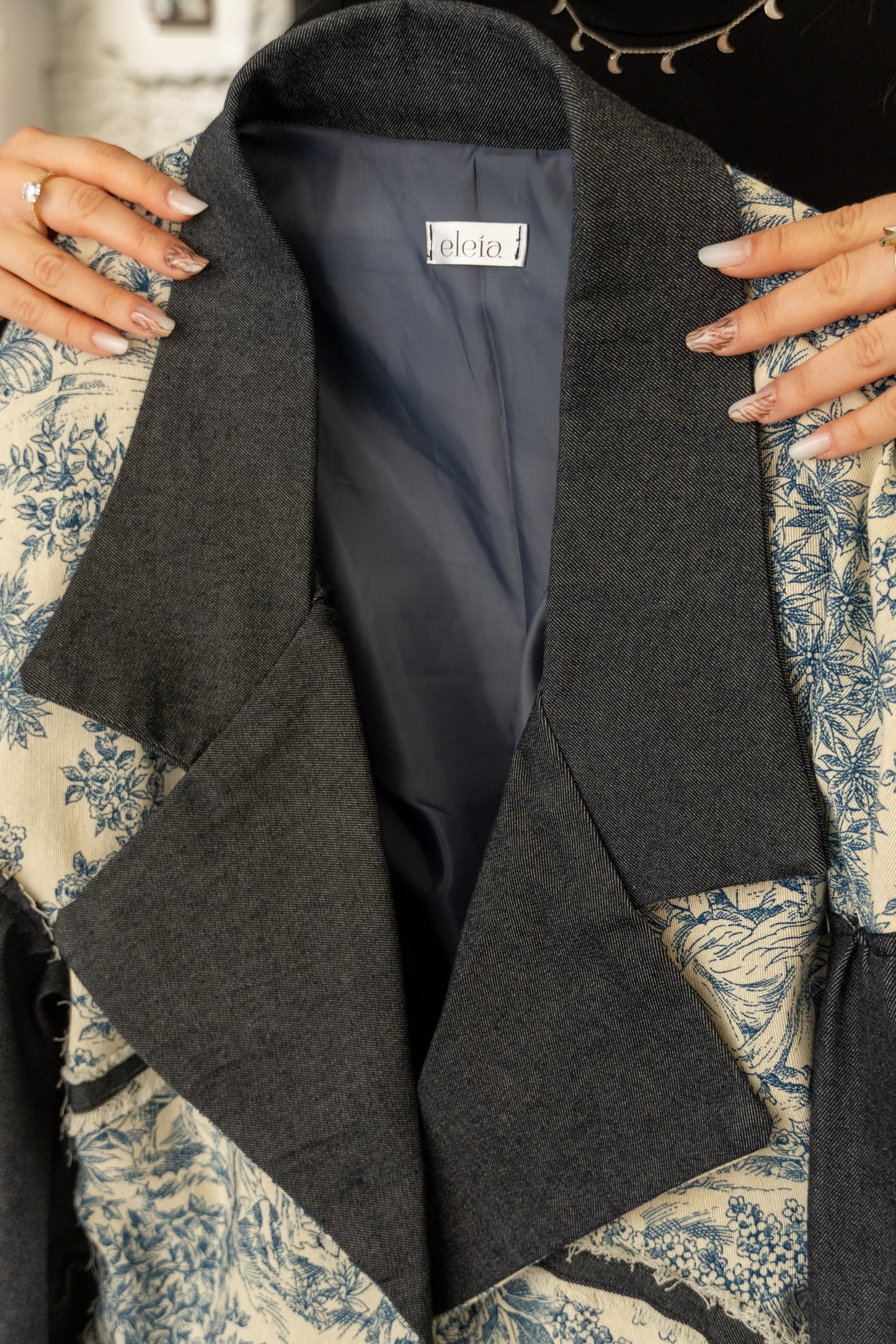 Jacheta IRIS DENIM JARDIN BLEU